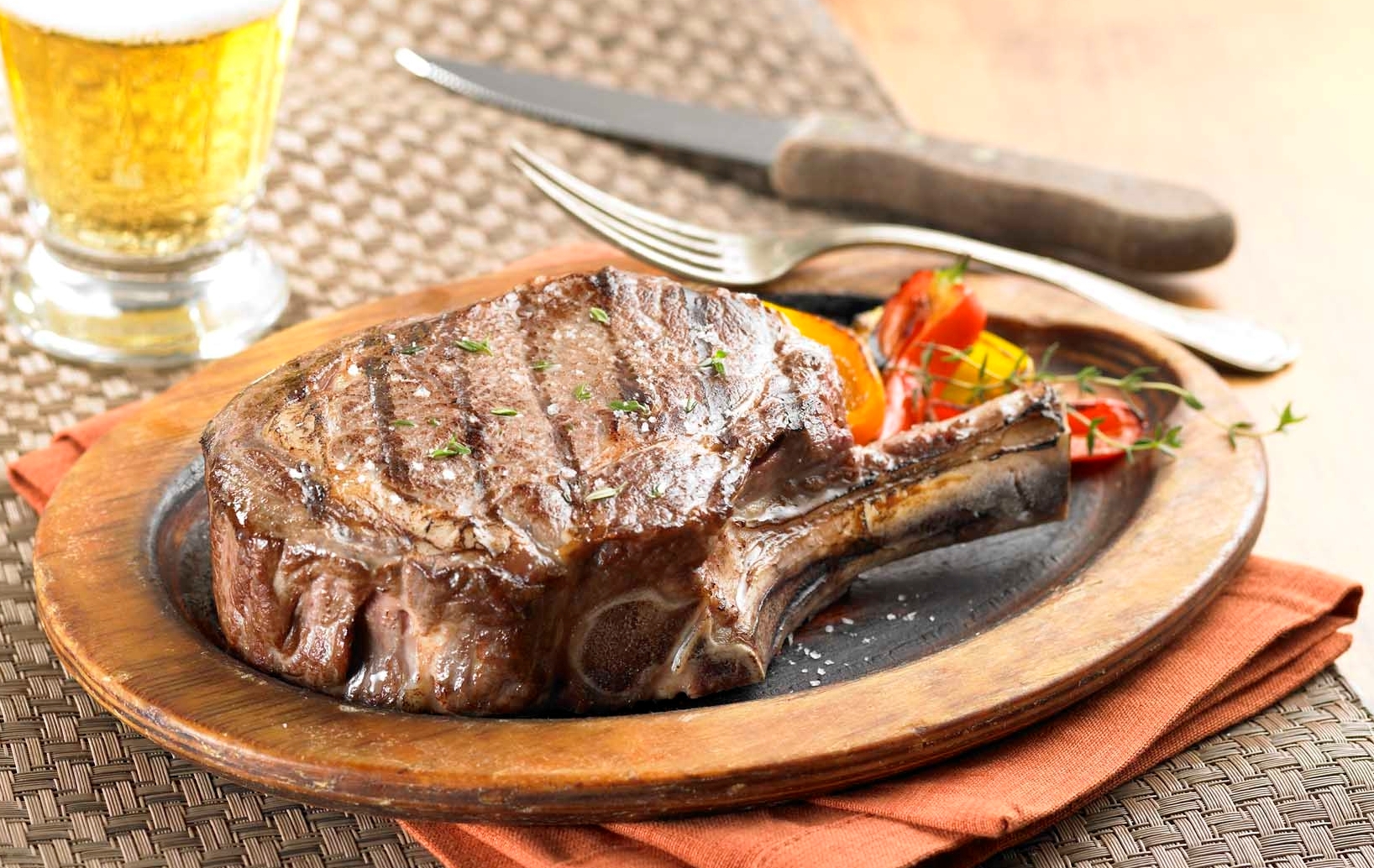 bone in steak on a plate